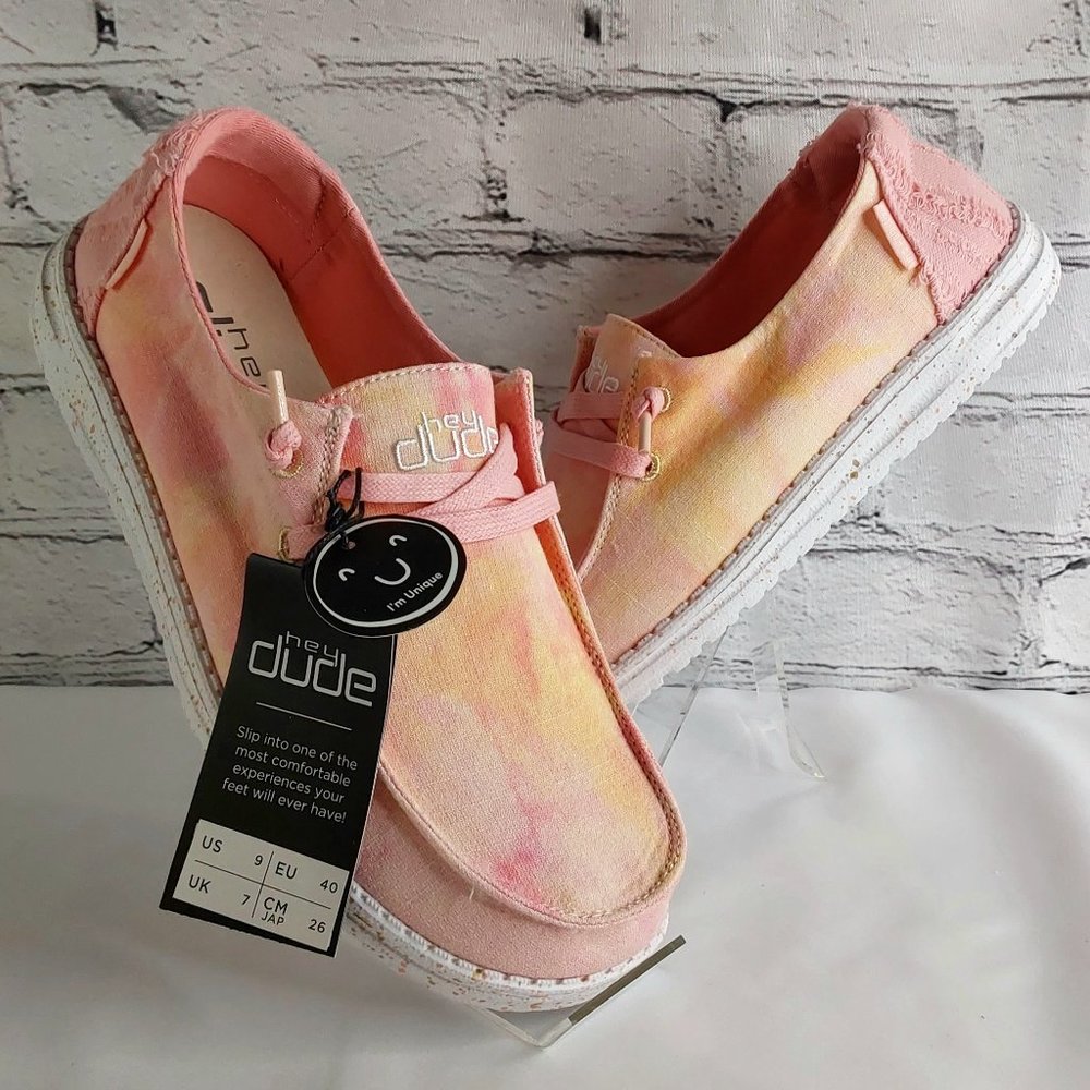 HEY DUDE 'WENDY TIE~DYE' 'I'M UNIQUE' COLLECTION SHOES LEMONADE SORBET